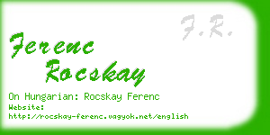 ferenc rocskay business card